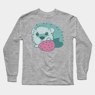 Hedgehog With Strawberry Long Sleeve T-Shirt